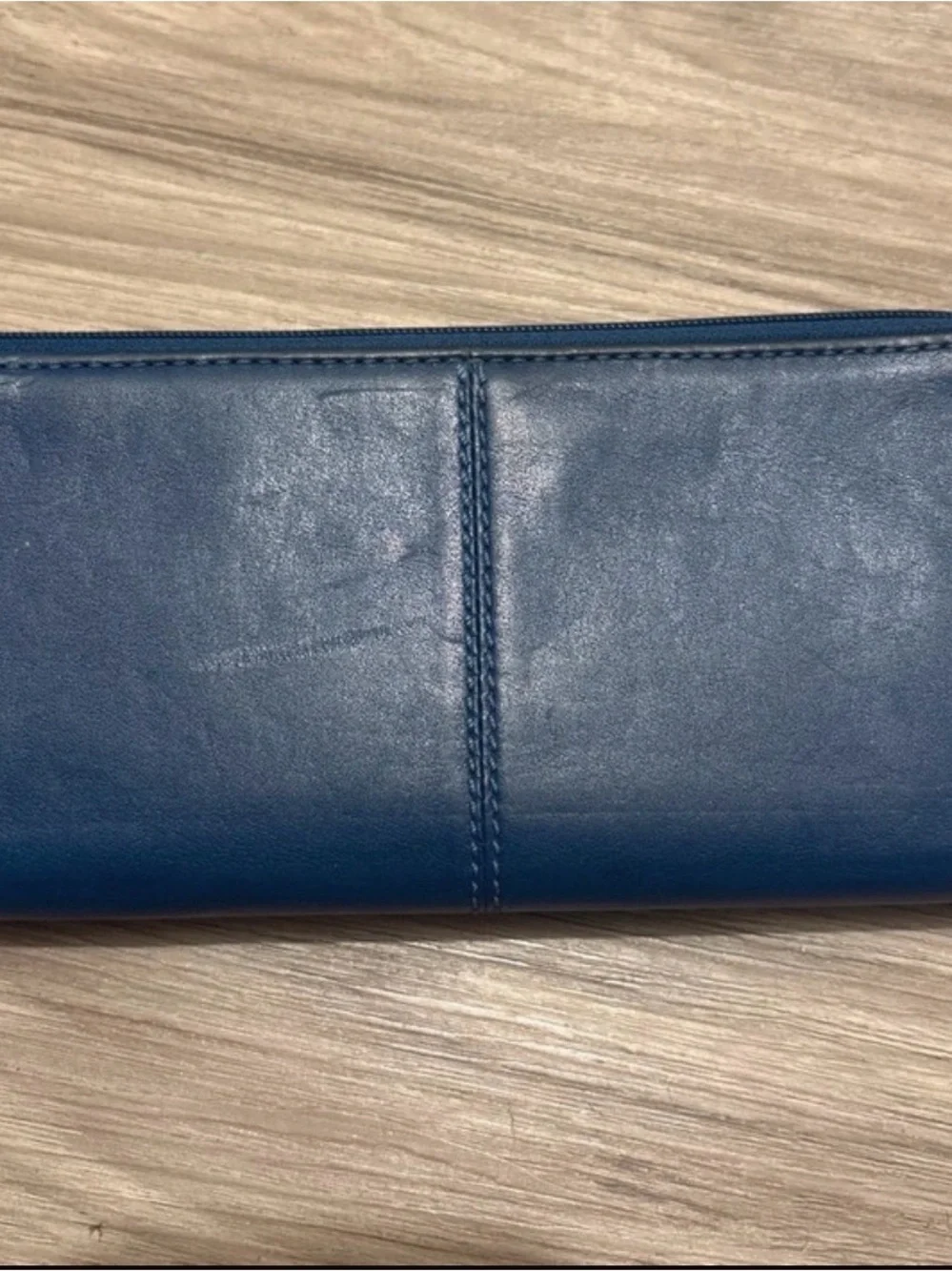 Coach Leather Folded Wallet in Dark Blue